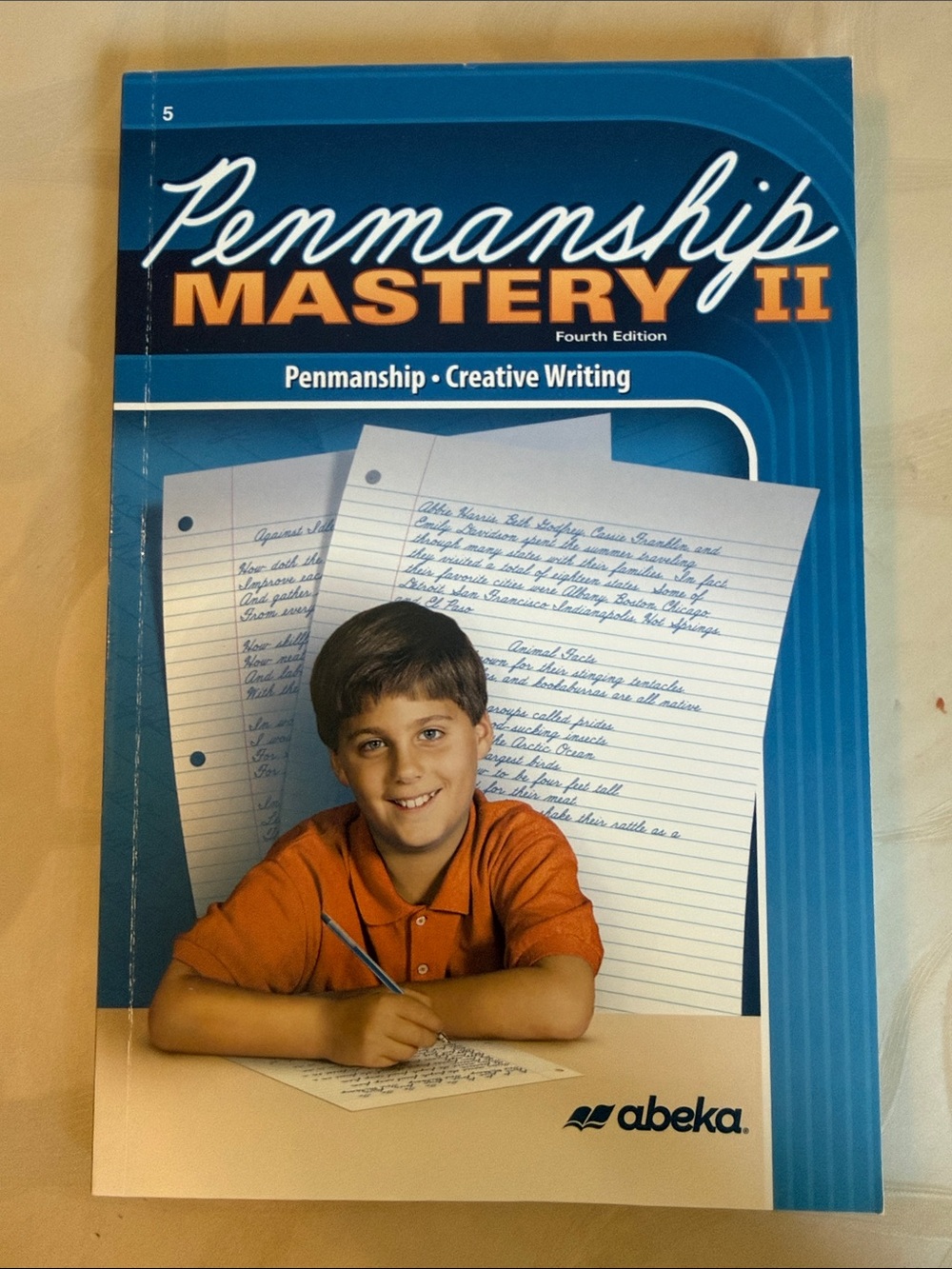 Abeka Penmanship Mastery II Workbook - Blue Cover with Orange Accent